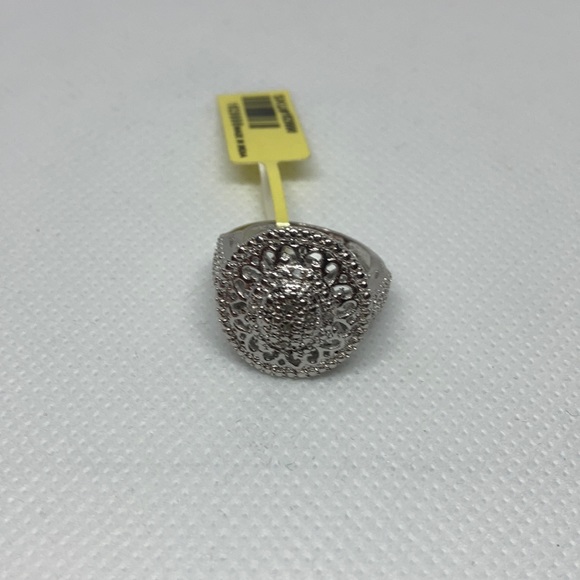 Karis collection Round Diamonds cluster w/Platinum over Bond Brass ring J-27 - Picture 3 of 8